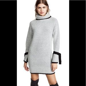 JOA Tie sleeve turtleneck sweater dress grey Sz. S